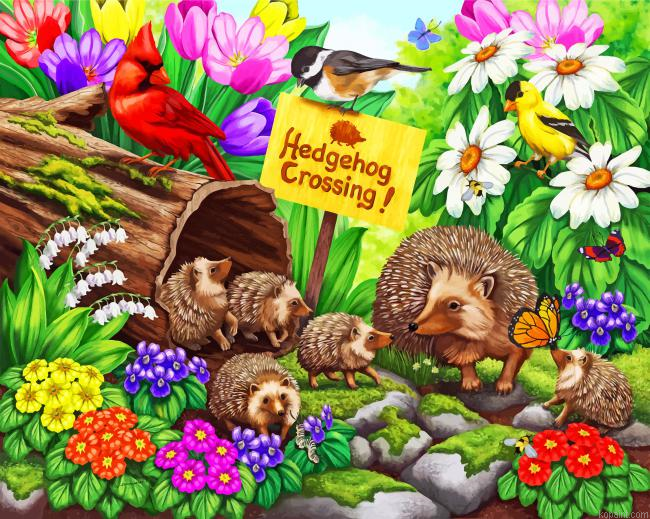 Hedhogs Family Painting By Numberss.png