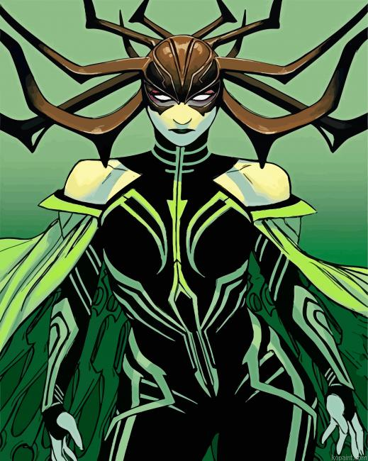 Hela Marvel Character Painting By Numberss.png