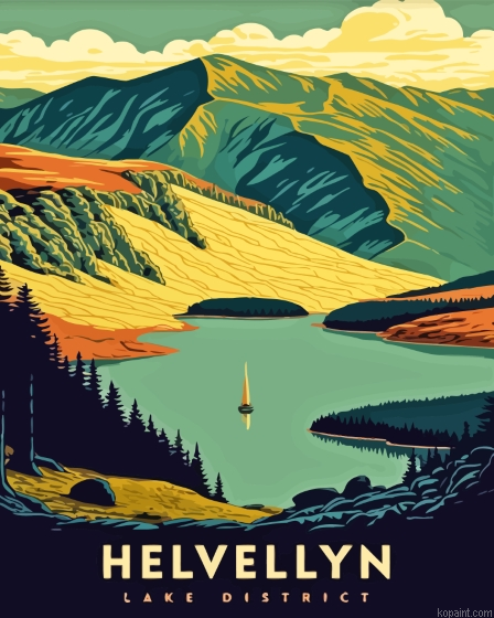 Helvellyn Lake District Poster Paint By Numbers