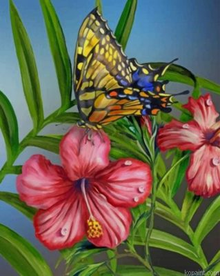 Hibiscus Butterfly Painting By Numberss.png