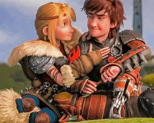 Hiccup And Astrid Painting By Numberss.png