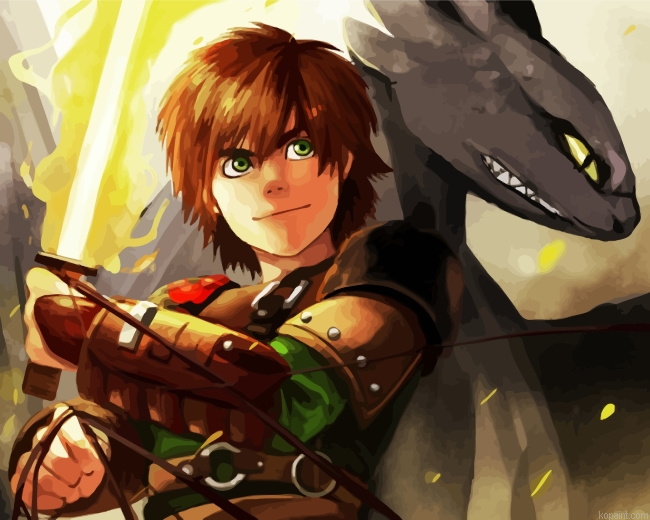 Hiccup And Dragon Animation Painting By Numberss.png