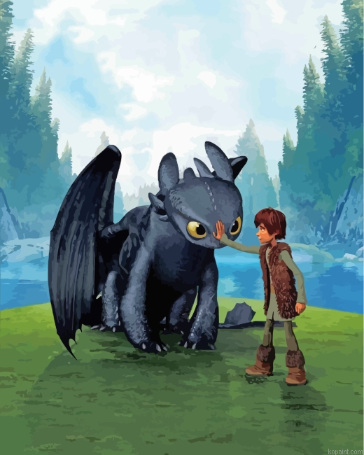 Hiccup And Dragon Paint By Numbers
