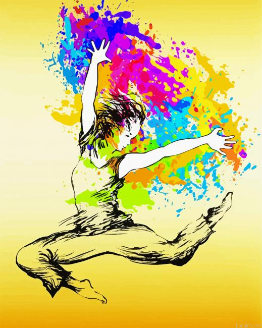 Hip Hop Dancer Jumping Painting By Numberss.png