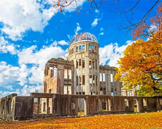 Hiroshima Atomic Bomb Dome Painting By Numberss.png