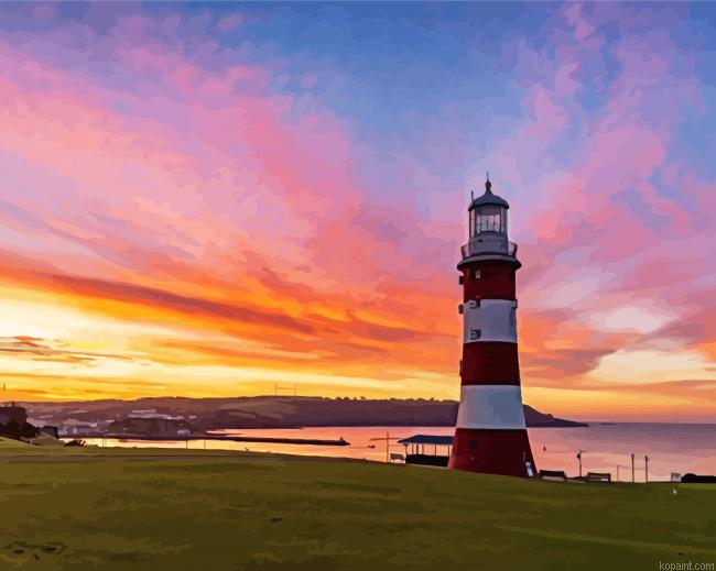 Hoe Park Plymouth At Sunset Painting By Numberss.png