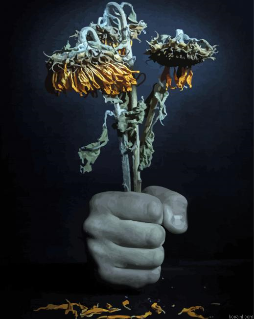 Holding Decaying Sunflower Painting By Numberss.png
