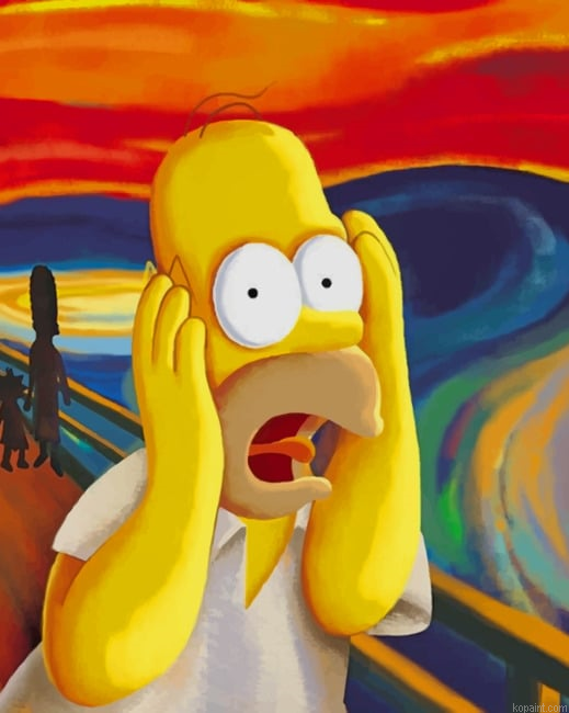 Homer Simpson In The Scream New Painting By Numberss.png