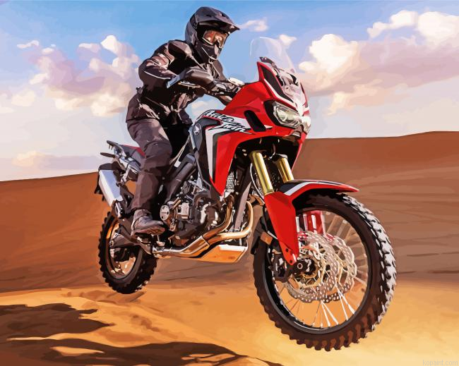 Honda Africa Twin In Desert Painting By Numberss.png