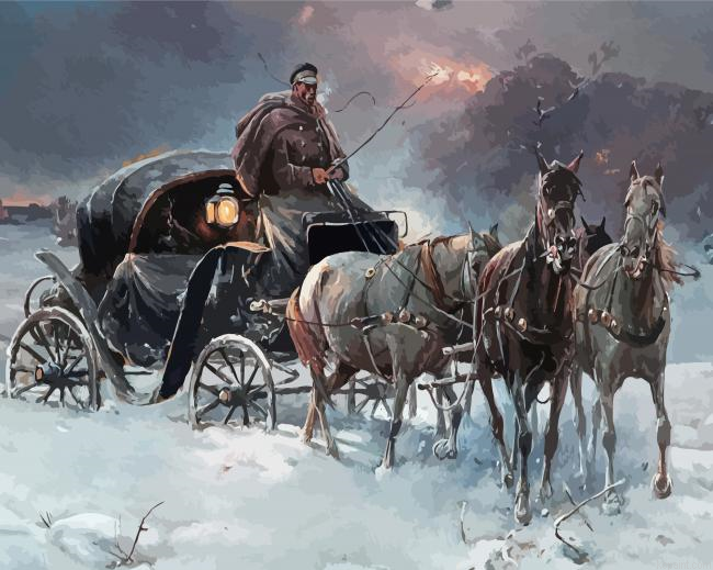 Horse And Carriage Painting By Numberss.png