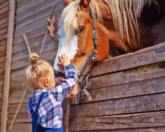 Horse And Child Painting By Numberss.png