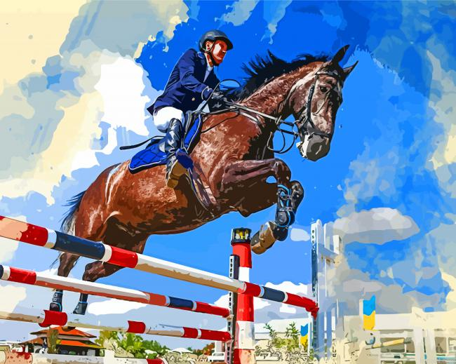 Horse Rider Jumping Painting By Numberss.png