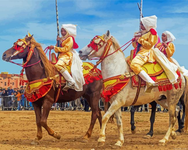 Horse Show In Morocco Painting By Numberss.png