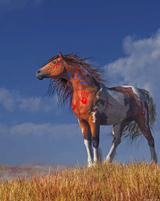 Horse With War Paints Painting By Numberss.png