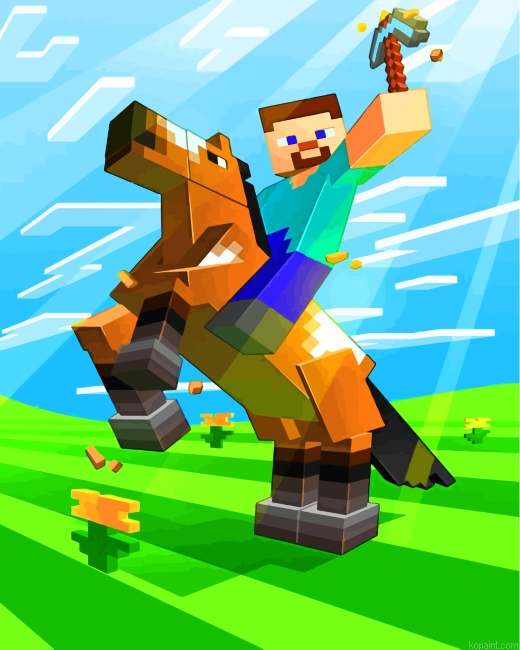 Horseman Minecraft Painting By Numberss.png