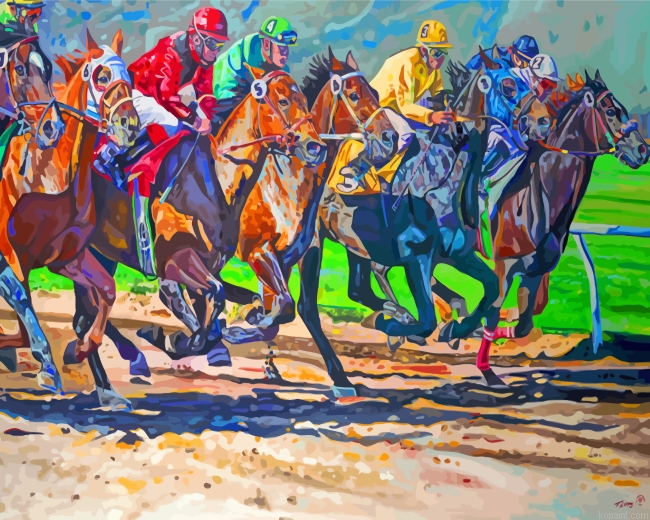 Horses Racing Painting By Numberss.png