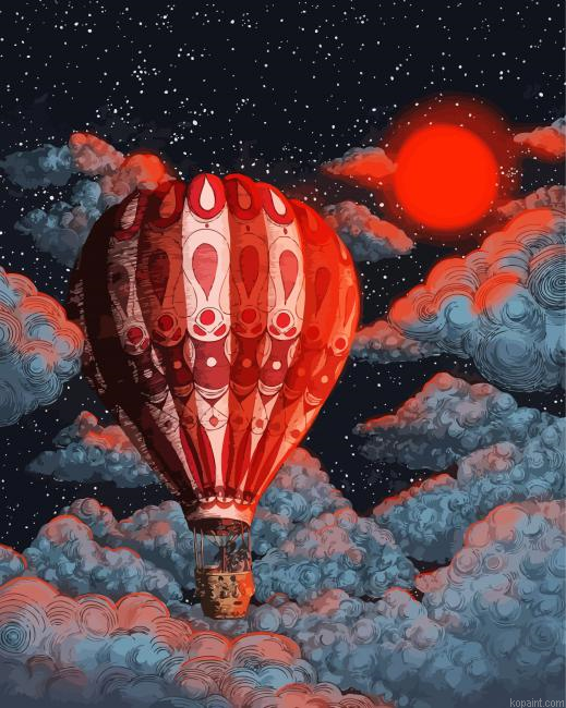 Hot Aiballoon Over Clouds Painting By Numberss.png