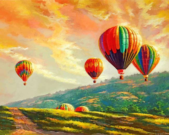 Hot Air Balloon Scene Painting By Numberss.png