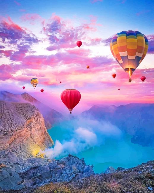 Hot Air Balloons Over Sunset New Painting By Numberss.png