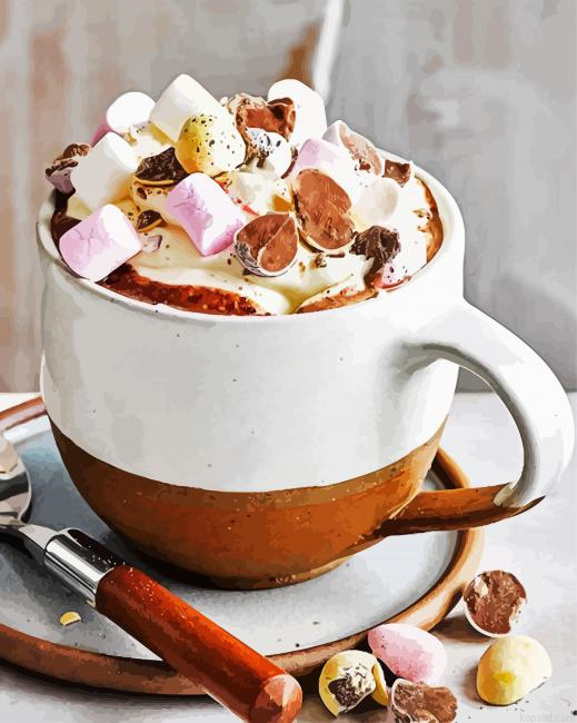 Hot Chocolate Drink Paint By Numbers