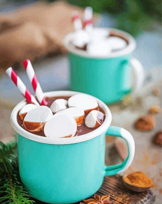 Hot Chocolate Illustration Paint By Numbers