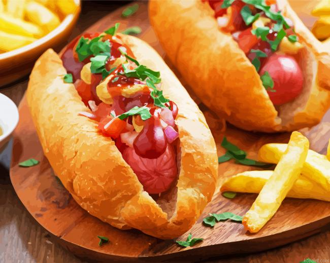 Hot Dogs And Fries Painting By Numberss.png