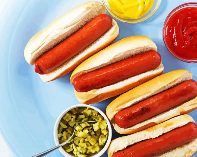 Hotdog Sandwiches Paint By Numbers