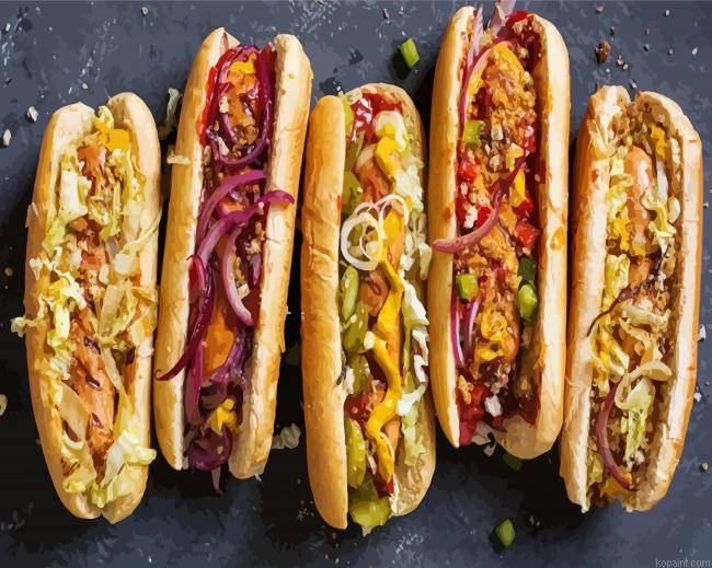 Hotdogs Sandwiches Painting By Numberss.png