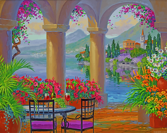 House Garden Lake Como Painting By Numberss.png