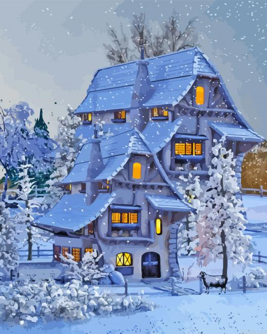 House Snow Painting By Numberss.png