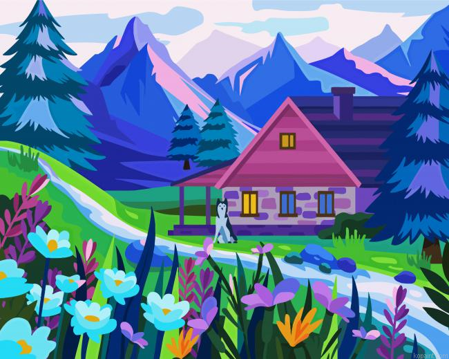 House ln The Mountains Paint By Numbers
