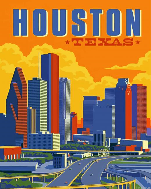 Houston Texas Poster Painting By Numberss.png