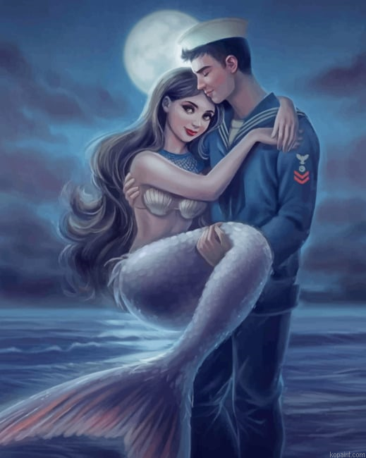 Human And Mermaid New Painting By Numberss.png