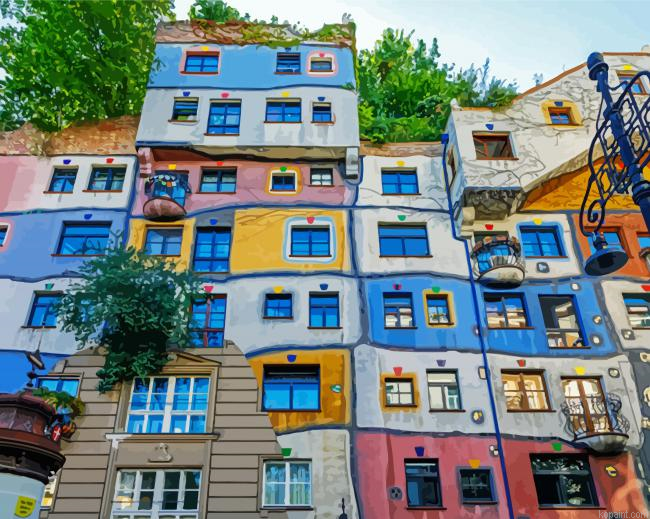 Hundertwasser House Paint by Numbers