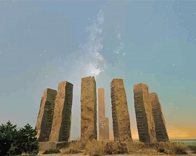 Ibiza Monuments At Night Painting By Numberss.png