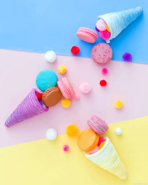 Ice Cream Cones New Painting By Numberss.png