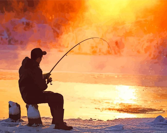 Ice Fishing At Sunset Painting By Numberss.png