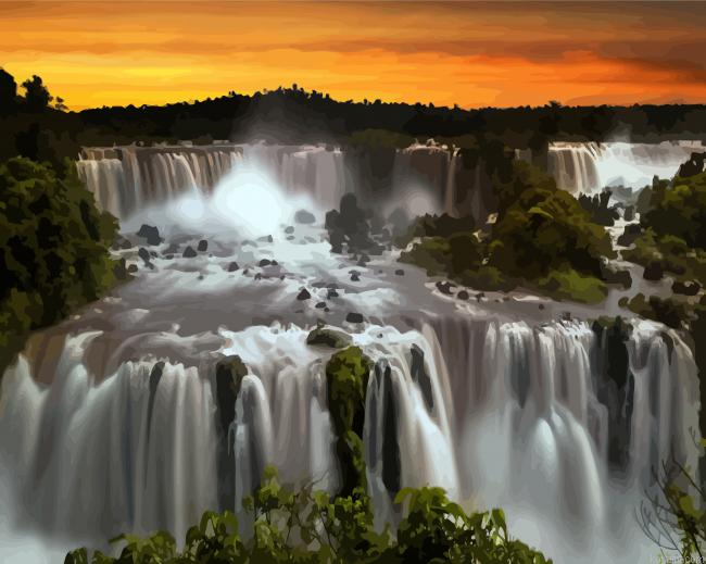 Iguazu National Park At Sunset Painting By Numberss.png