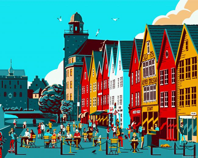 Illustration Bergen Norway Painting By Numberss.png