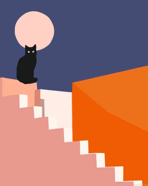 Illustration Black Cat New Painting By Numberss.png