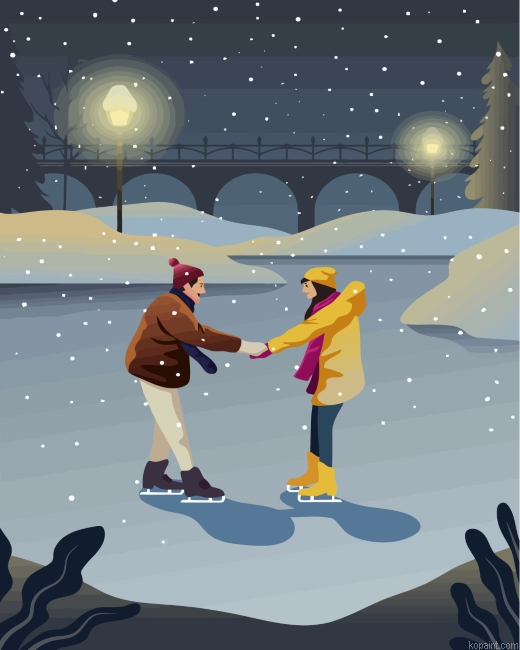 Illustration Couple Ice Skating Painting By Numberss.png