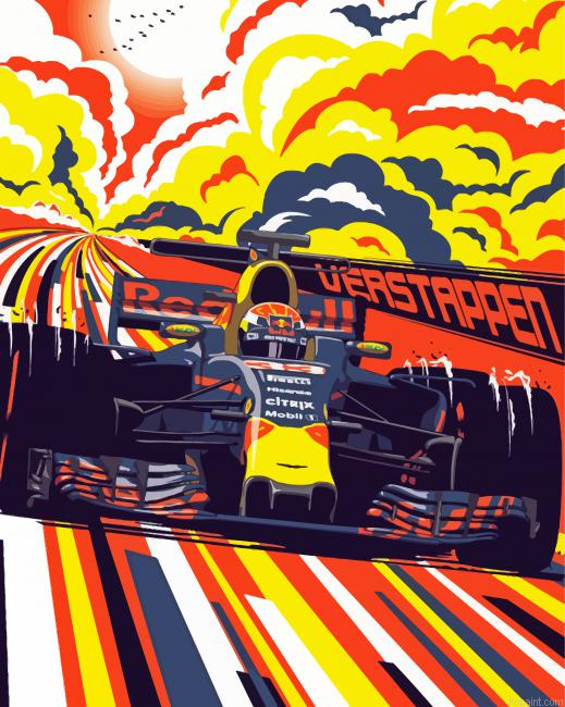 Illustration F1 Racing Art Painting By Numberss.png