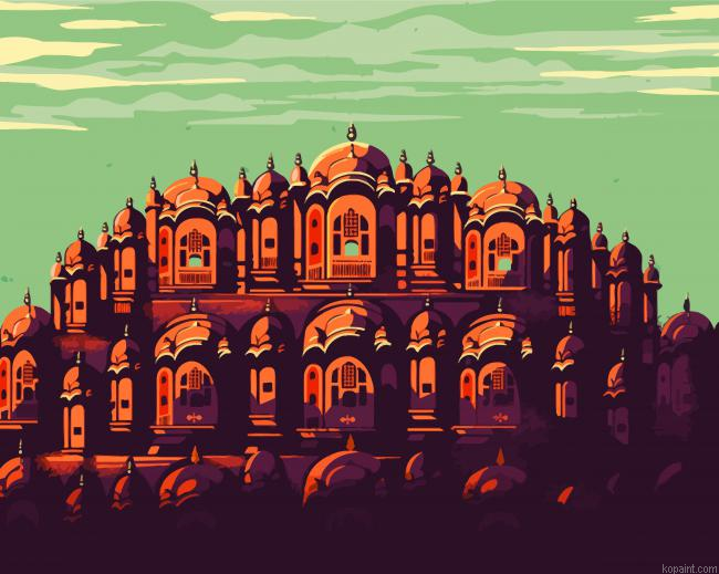 Illustration Hawa Mahal Jaipur Painting By Numberss.png