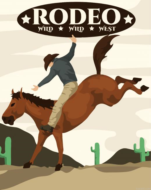 Illustration Rodeo Paint By Numbers