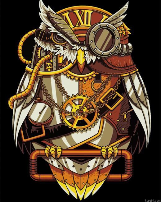 Illustration Steampunk Owl Painting By Numberss.png