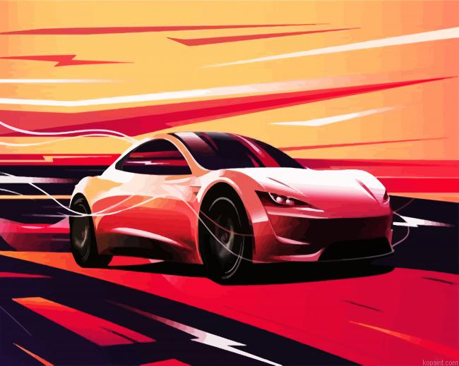 Illustration Tesla Car Paint By Numbers.png