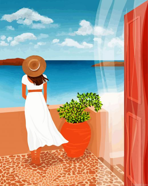 Illustration Woman In Hat Painting By Numberss.png