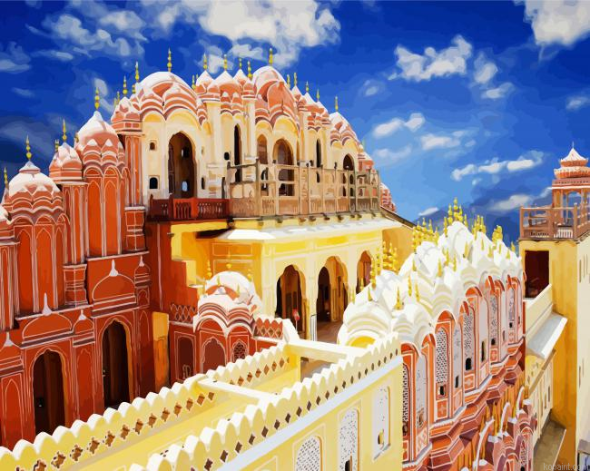 India Hawa Mahal Jaipur Painting By Numberss.png
