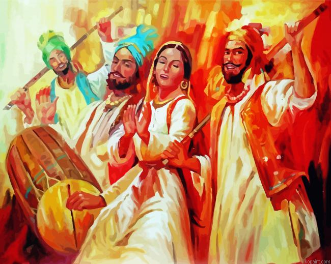 Indian Festival Art Painting By Numberss.png