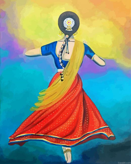 Indian Girl Dancer Paint By Numbers.png